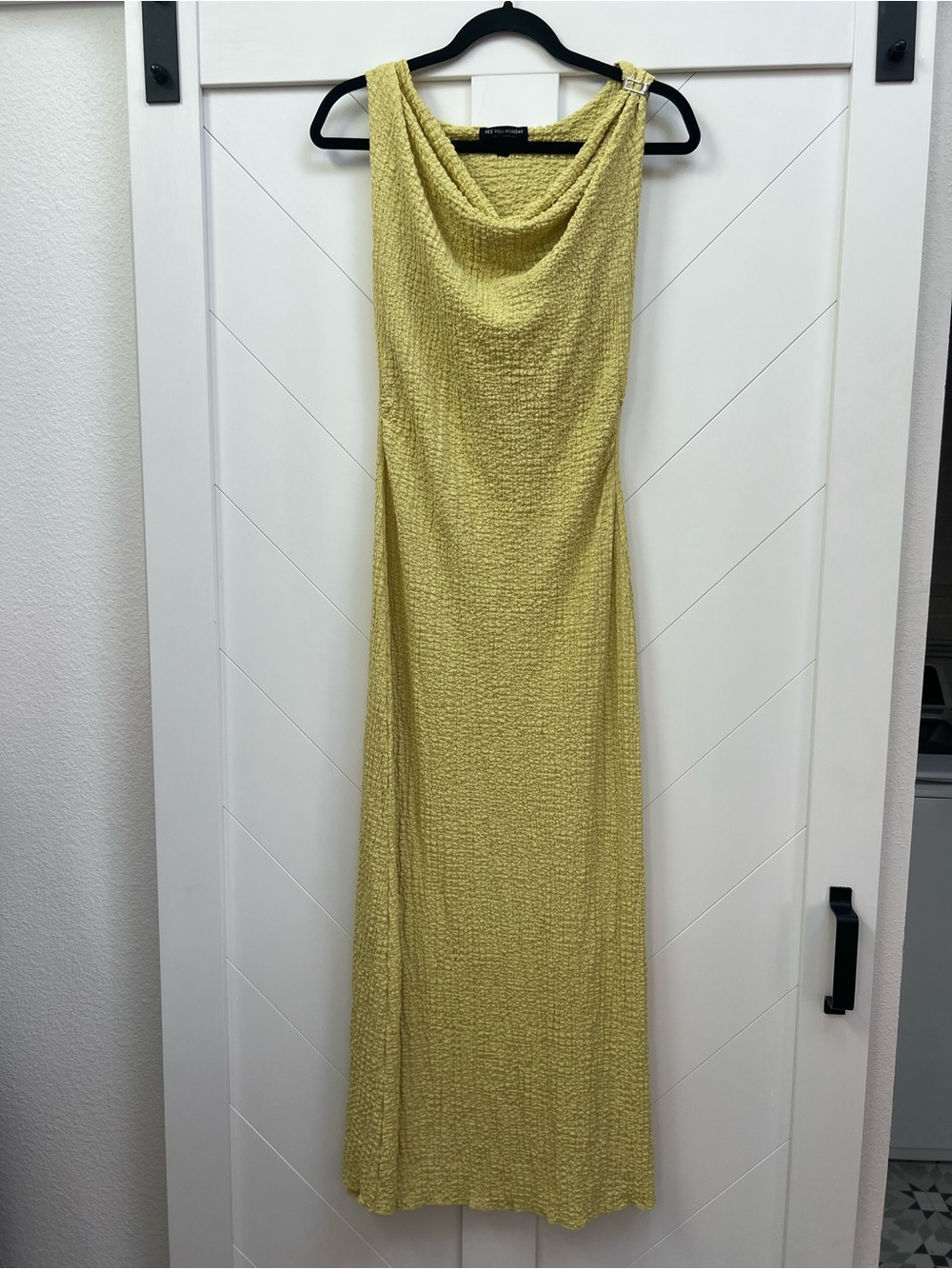 See You Monday Sleeveless Cowl Neck Maxi Dress in Yellow